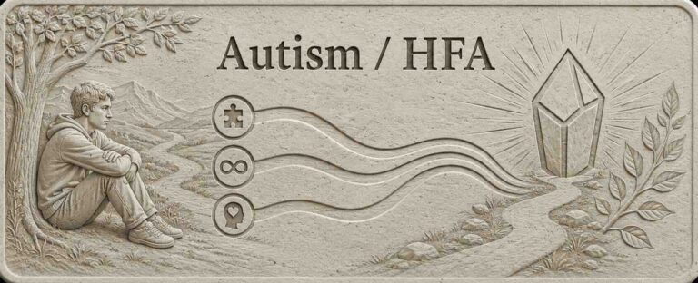 Autism mentoring for young adults, carved stone banner